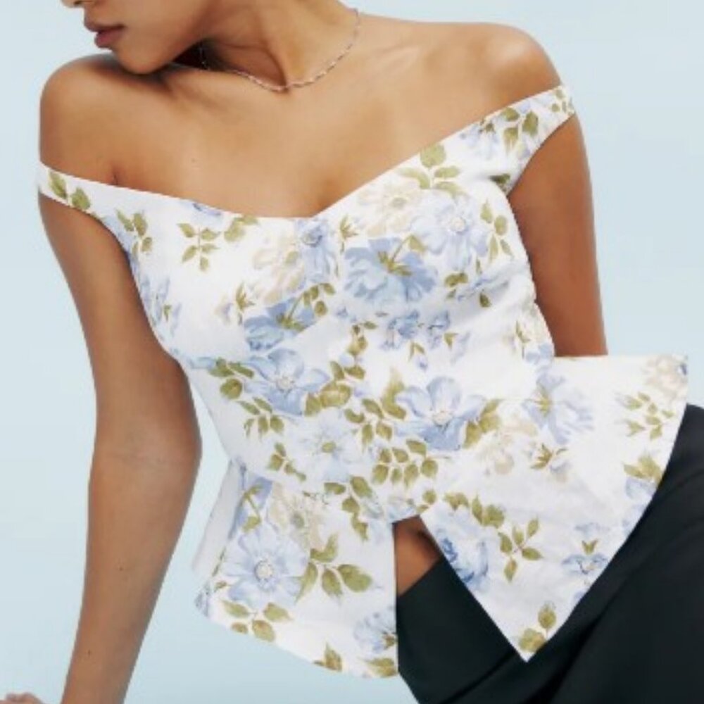 Reformation LILLY LINEN TOP